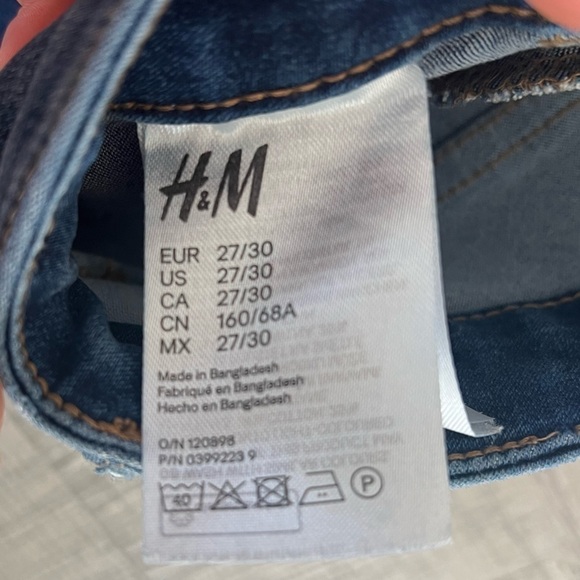 H&M Super Skinny Dark Wash High Rise Denim Jeans Size 27/30 - Picture 6 of 11